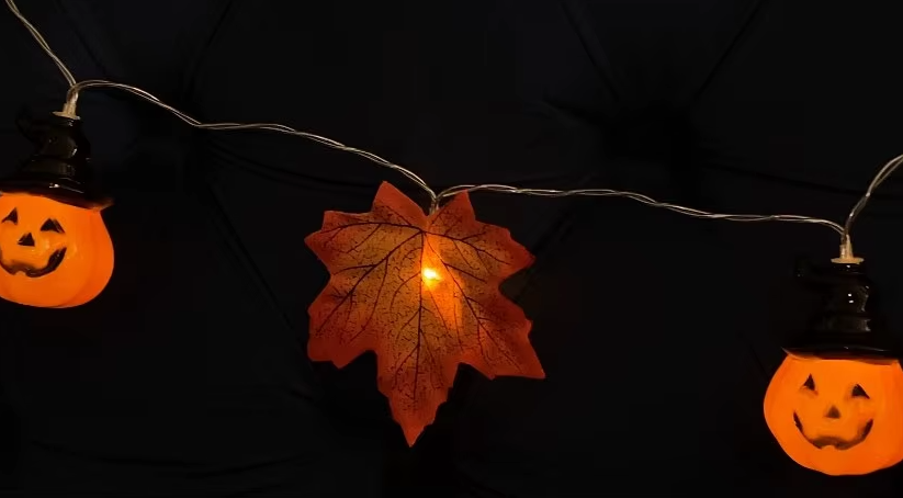 Halloween Party Pumpkin Maple Leaf String Light Halloween