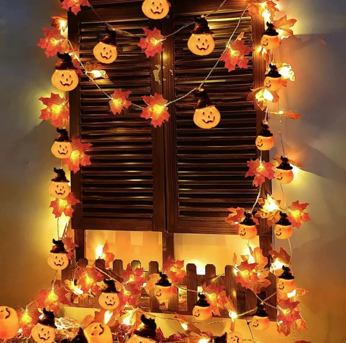 Halloween Party Pumpkin Maple Leaf String Light Halloween